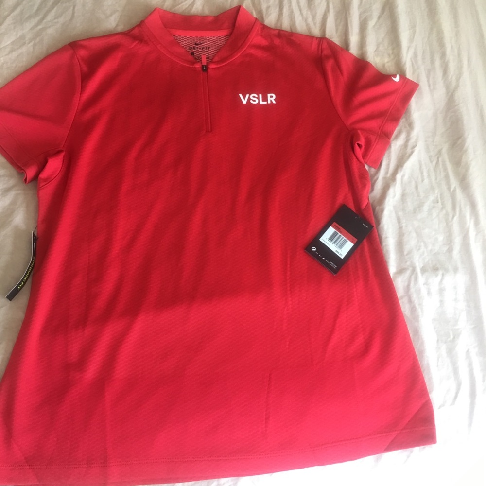 Red Nike Dri Fit Blade Polo